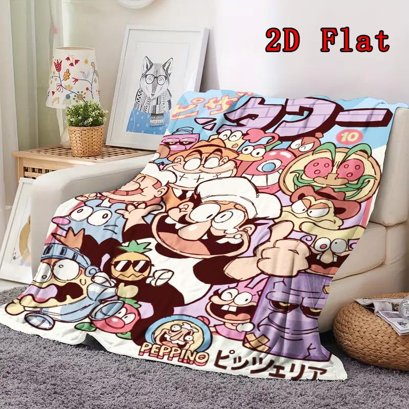 Pizza Tower 2D Flat Pattern Flannel Blanket High quality All Seasons Warmth and Comfort Perfect for Christmas Gifts.NMT0928540