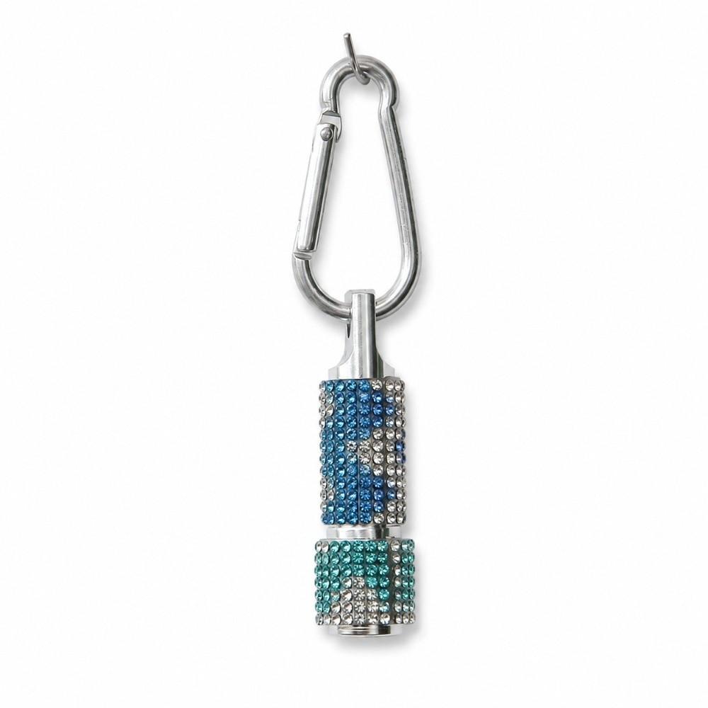 Button Battery Diamond-encrusted Mini Flashlight Carabiner Clip Mini Torches