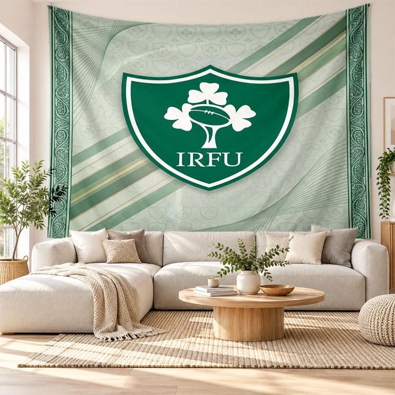 Ireland Rugby Wall Tapestry, Soft Fabric Wall Hanging, Decorative Backdrop For Bedroom Home Wall Art