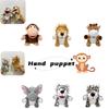 Jungle Animal Hand Puppets Lion Tiger Deer Monkey Plush Toys For Kids