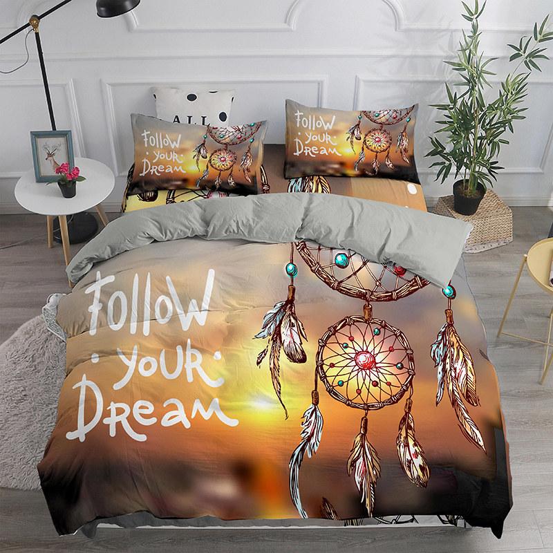 Dreamcatcher White Duvet Cover Microfiber Bohemian Print King Bedding Collection For Girls Adults Soft Comforter Cover With Pillowcase