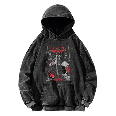 Kurosaki Ichigo BLEACH Hoodie Manga Print Sweatshirt Men Women Long Sleeve Streetwear Washed Cotton Hooded Pullover Clothing