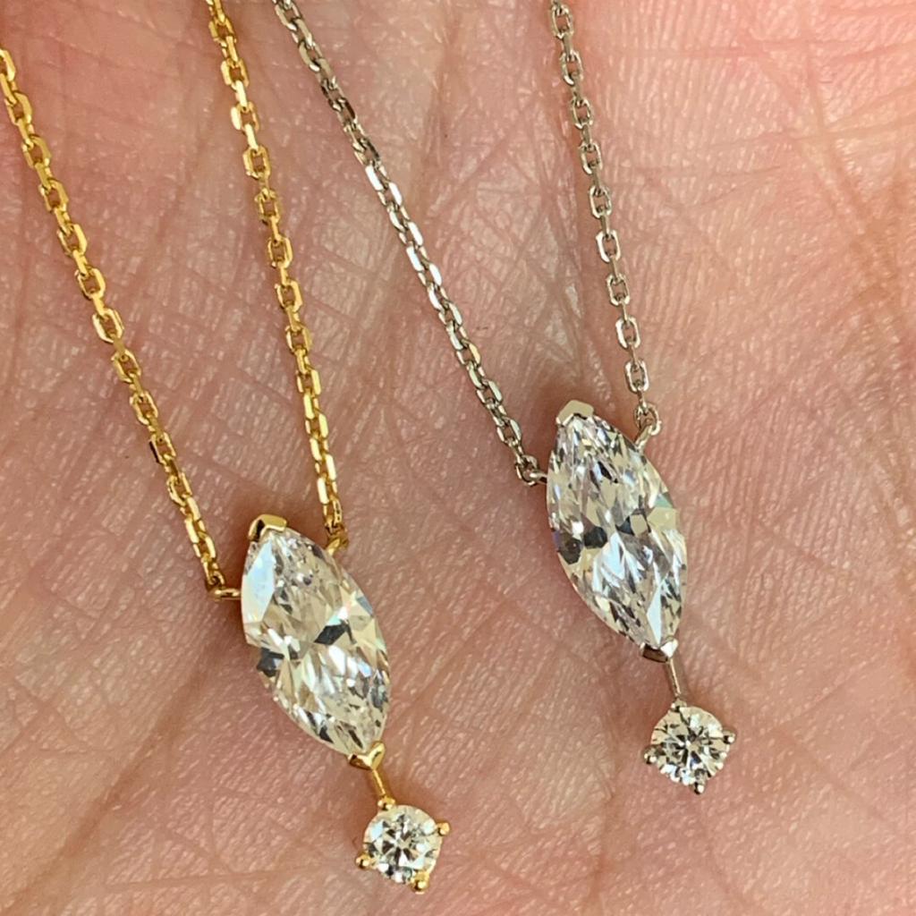 New Floating Diamond Fine Necklace With Water Drop Pendant, Simple And Versatile