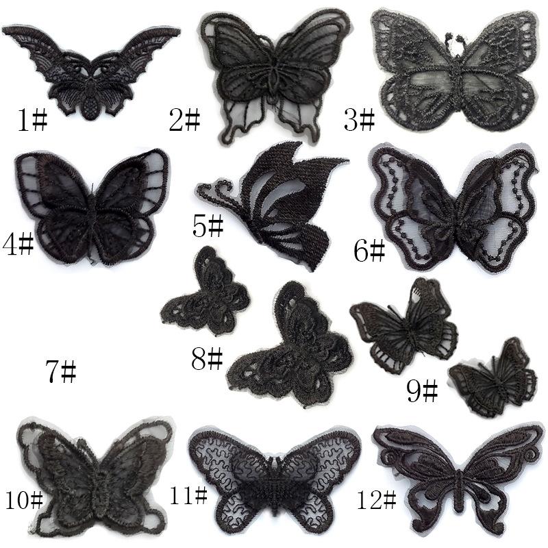 Lace Embroidery Small Butterfly Organza Embroidery Multi-Color Three-Dimensional Decal Floating Wing Butterfly