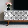 10pcs Black and White Mandala Tiles Wall Sticker Kitchen Backsplash Wardrobe Counter Home Decor Self-adhesive Waterproof Art Mural