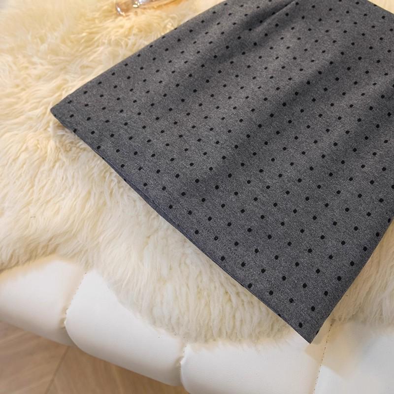 Women's High-Waisted Polka Dot Woolen A-Line Mini Skirt: Autumn/Winter, Anti-Exposure, Hip-Hugging, Slimming for Petite Sizes