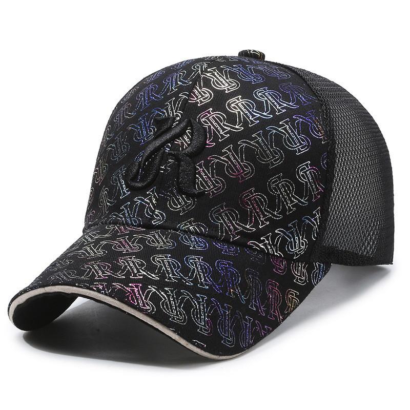 R Letter Embroidered Baseball Hat Stylish Sun Protection Peaked Cap Gift Fashion