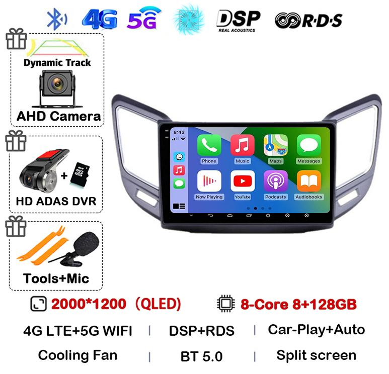 Android 14 Carplay Auto For Changan CS15 2016 2017 2018 2019 2020  Multimedia Car Radio Player WIFI+4G Stereo Touch Screen DSP