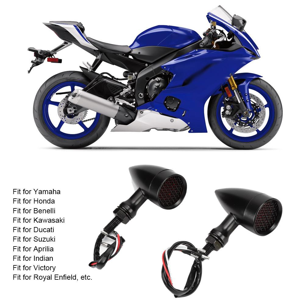 Motorcycle Retro Style Bullet LED Turn Signal Indicator Lamp Fit for Honda