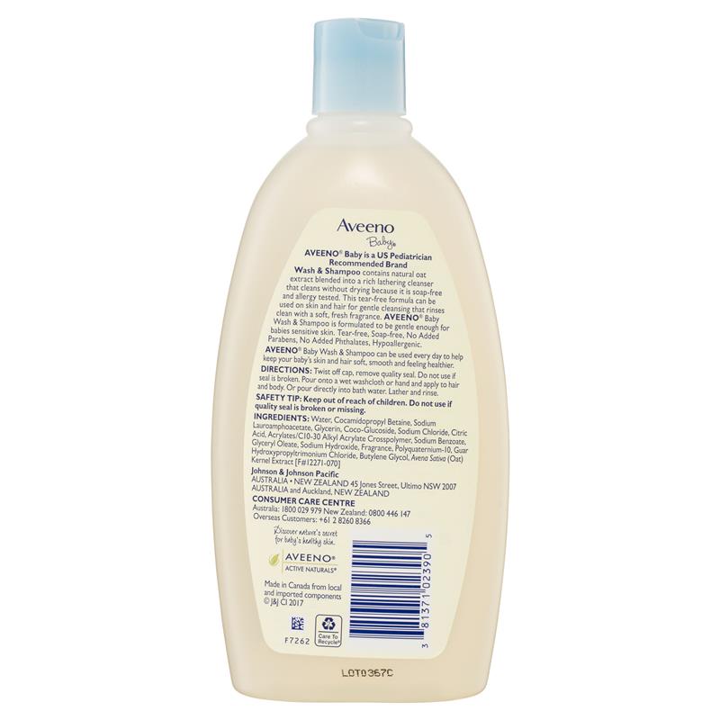 Aveeno Baby Daily Moisture Gel de Spălare și Șampon Parfumat Delicat 532mL
