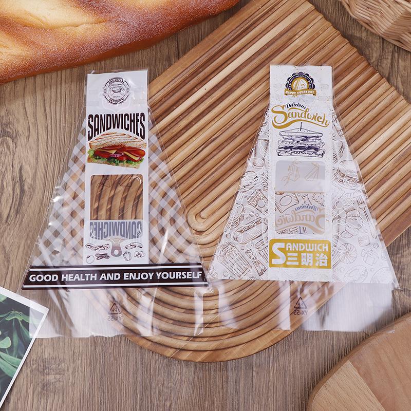 100 sztuk Papierków do kanapek Specjalne Jednorazowe Łatwe do Rozerwania Przezroczyste Trójkątne do Ciasta Pieczenia Jedzenia Folia Plastikowa Torba do Pakowania Chleba
