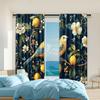 2 Pcs   Versatile Polyester Transparent Curtains for Home Decoration Lemon for Use In Bedrooms and Living Rooms