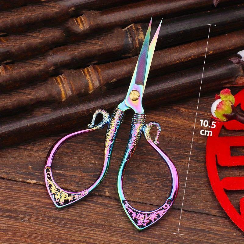 Zinc alloy Ruyi small scissors handmade paper-cutting household stainless steel scissors cut wire cut ribbon scissors pointed scissors