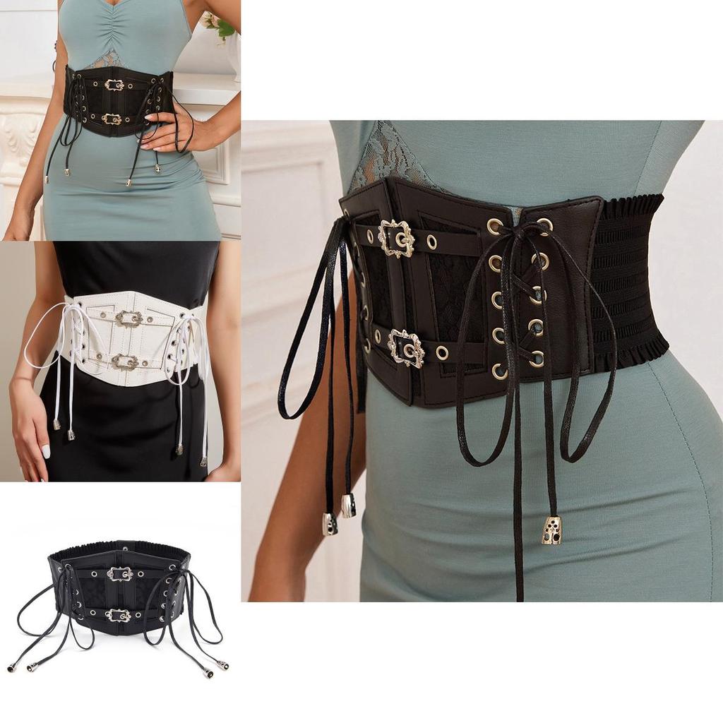 Lace Waist Belt For Women With Metal Buckle Decorative Slimming Corset For Retro Fashion