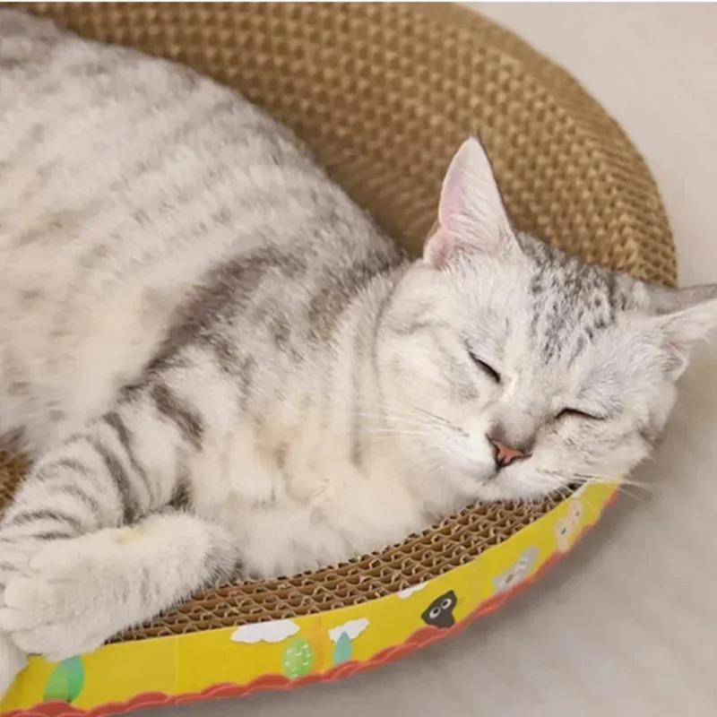 Cat Scratching Pads Round Oval Cat Scratch Pad Bowl Nest for Indoor Cats Grinding Claw Round Grinding Claw Toys Scratching Board
