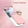 For Z Flip7 Phone Case Screen Protector 2in1 Ring Holder Cover For Samsung Galaxy Z Flip 7 Zflip7 Luxury Pivot Hinge Slim Shell