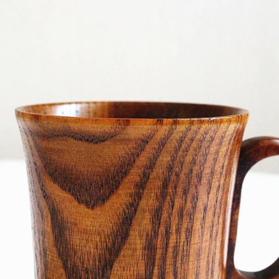 Home Wooden Coffee Mug Cup With Handle Tea For Drinking Office Espresso
