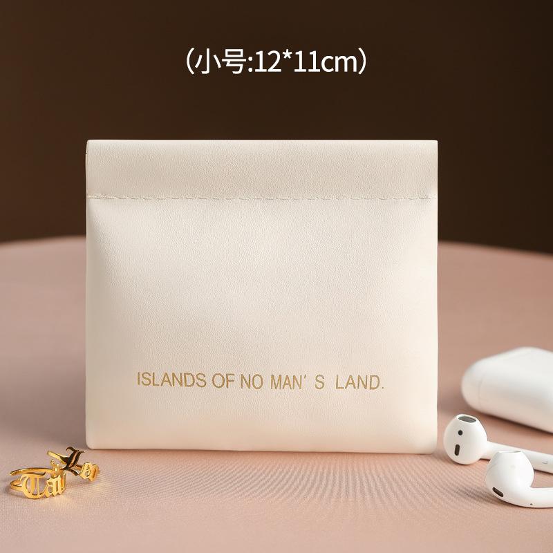 PU Fashion Portable Cosmetic Bag Cover Closure Handle for Travel Storage Protective Case for Sanitary Napkins Lipstick Sundries