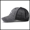 Baseball English CZA421 [White Fang] Hat, Cap, Cap, Letters, Embroidered, Mesh, Stylish, Cool, Men's, Women's, (Gray)