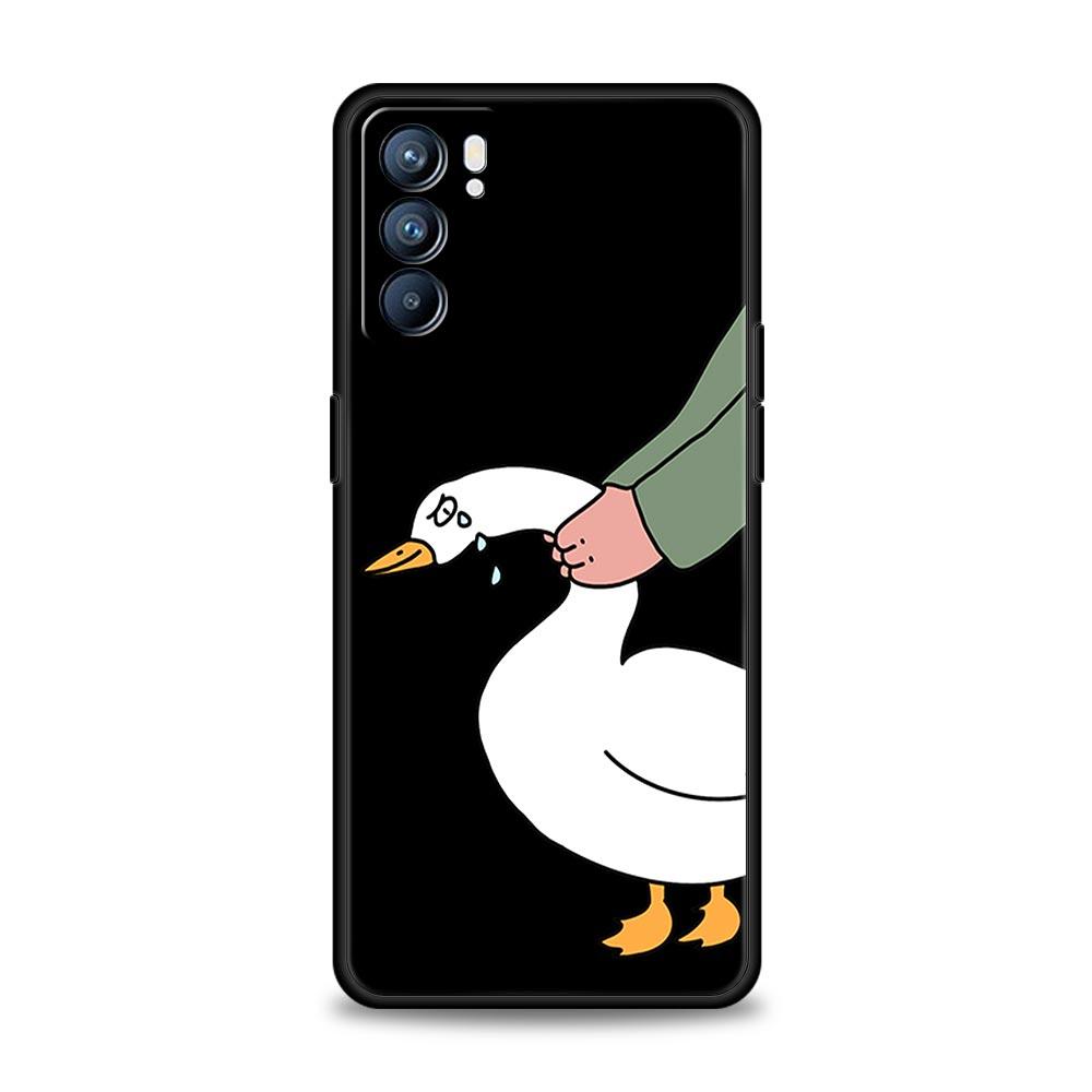 Cartoon Zweifel Ente Für Oppo Reno7 Reno6 Pro Plus A54 5G Handyhülle Find X6 X5 A53 A52 A9 2020 A15 A95 A17 A16 A76 A74 A57 Hülle