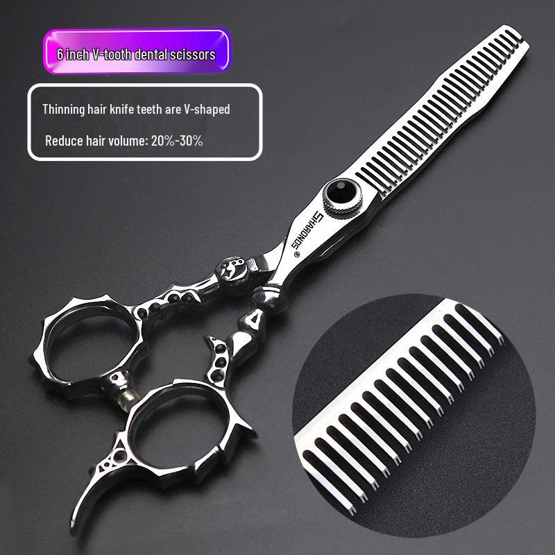 

Grey Wolf 6 Seamless Serrated Haircutting Scissors for Barbers & Stylists