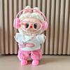 Vestiti per Bambola Labubu di Prima, Seconda, Terza Generazione 17cm con Cuffie, Occhiali, Set Sportivo da Tennis Rosa
