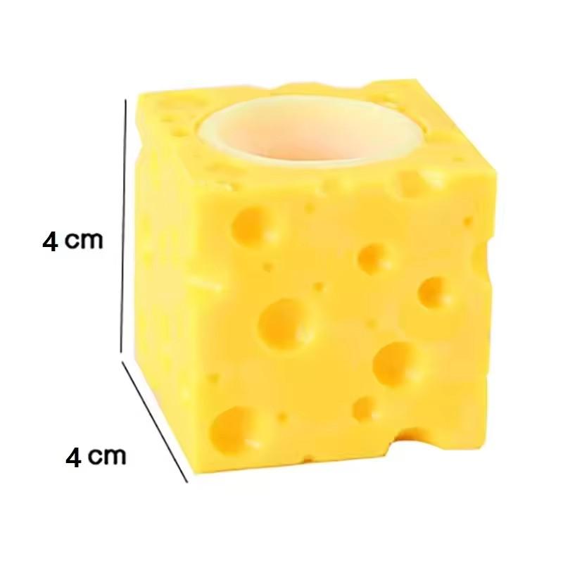Cheese Mouse Pressing Pinch Music Stress Relieving Toy Squeezing Vent Stress Relieving Toy Girl Birthday Gift Desktop Decoration