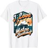 Vintage Retro I Love Motor Boating Funny Boater T-Shirt