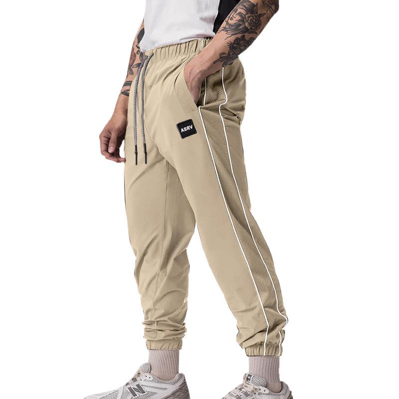

Мужские летние быстросохнущие спортивные брюки прямого кроя: Универсальная и модная повседневная одежда L хаки