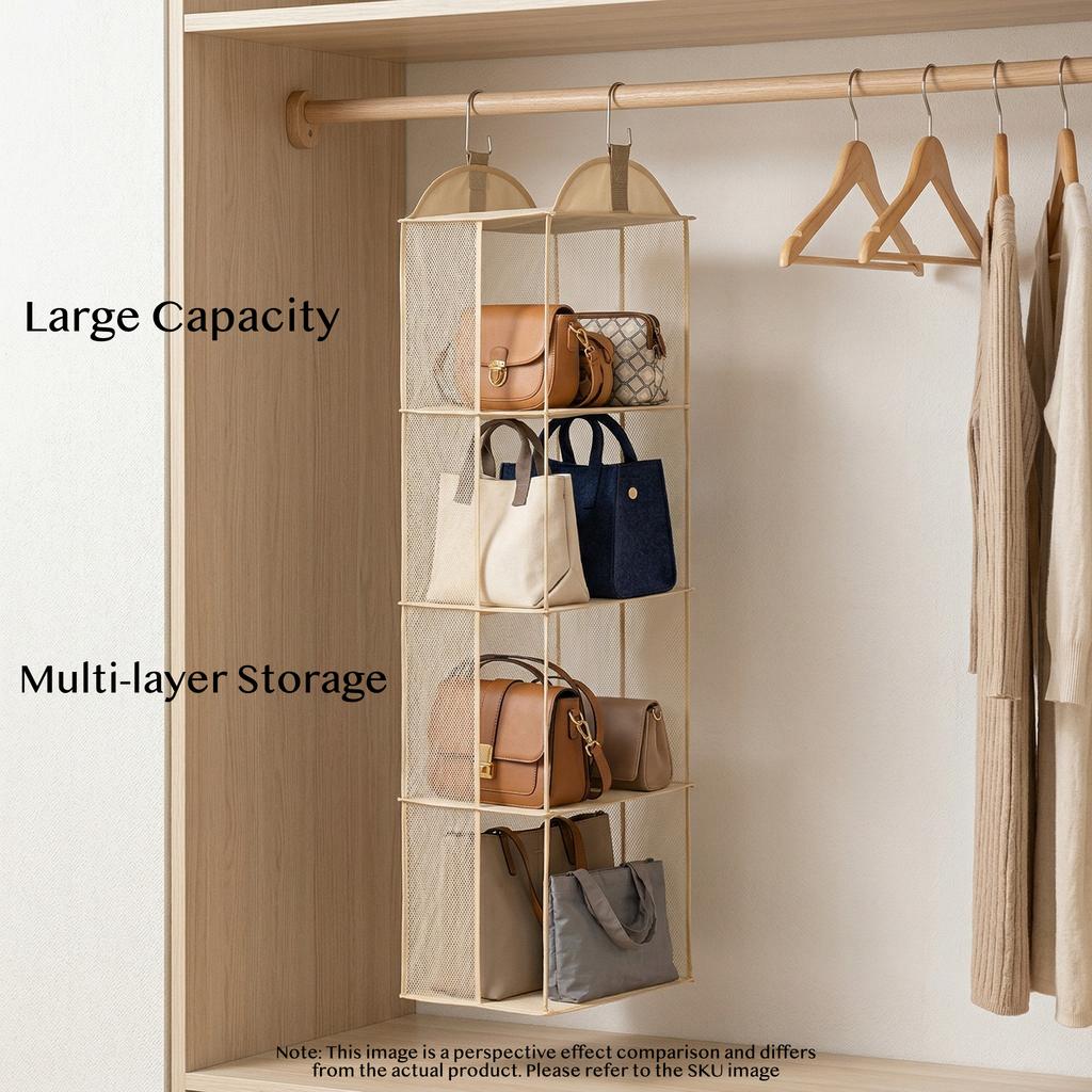 handbag Organizer Closet Storage for Handbags Purse Organizer Wardrobe Hanging Bag Holder Dustproof Multi Layer Storage Rack