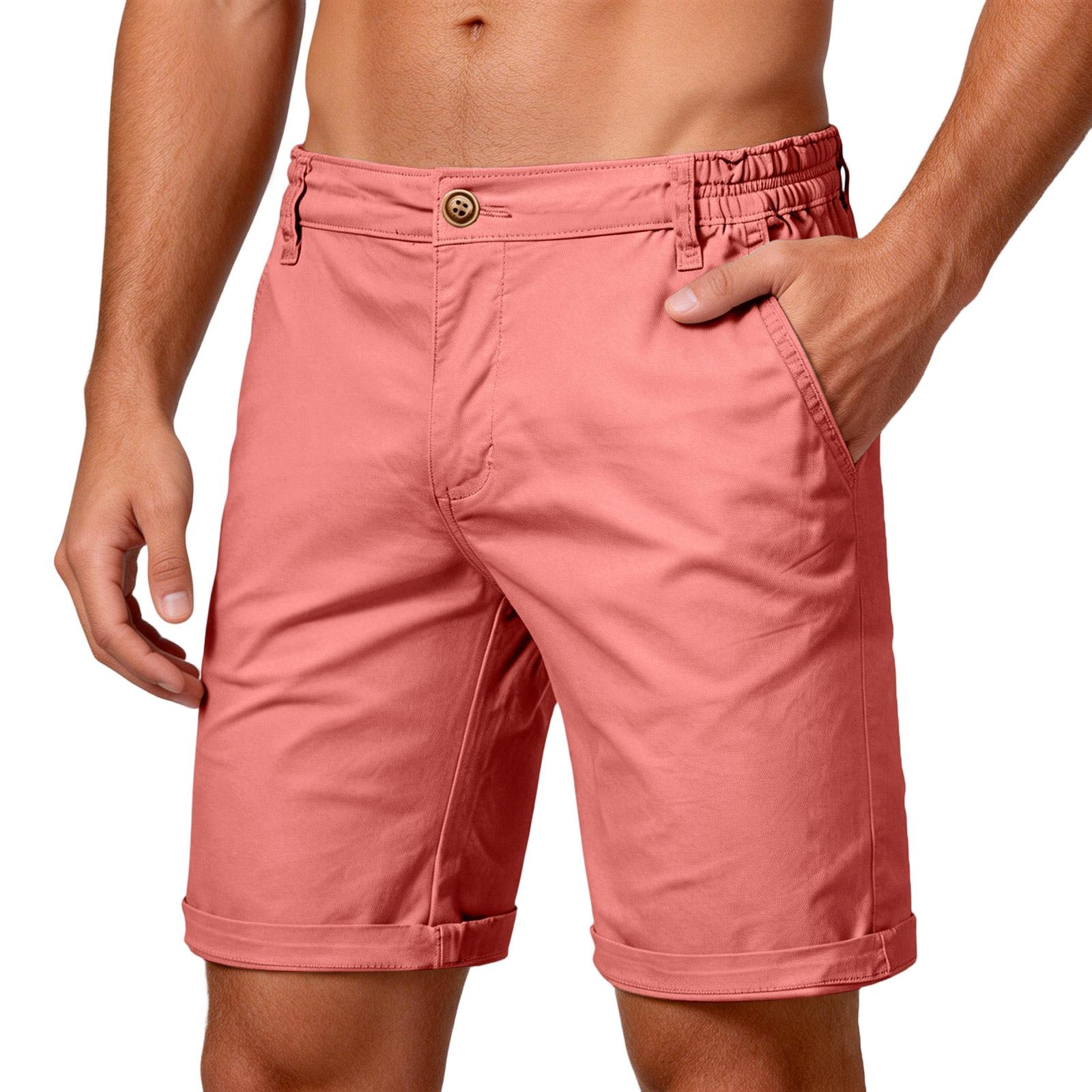 

Men s Casual Shorts, Straight-cut And Form-fitting Five-inch Pants, Large Size, Color, Workwear Pants XL кавун червоний колір