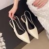 Women's Leather Pointed Toe Slingback Slip-on Flats Sandals Soft Comfortable Casual Female Summer Daily Footwear Shoes