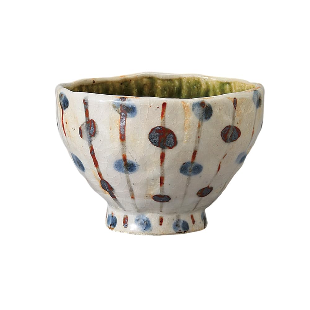 

Ale-net Senchawan (Senchawan) Teacup, 10.5 x 7cm, 250cc, Oribe Sudare Hand-formed Teacup, Microwave Safe, Mino Ware, Made in Japan