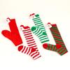 Damen Weihnachten Santa Gestreifte Overknee Lange Socken - Party Doll Design