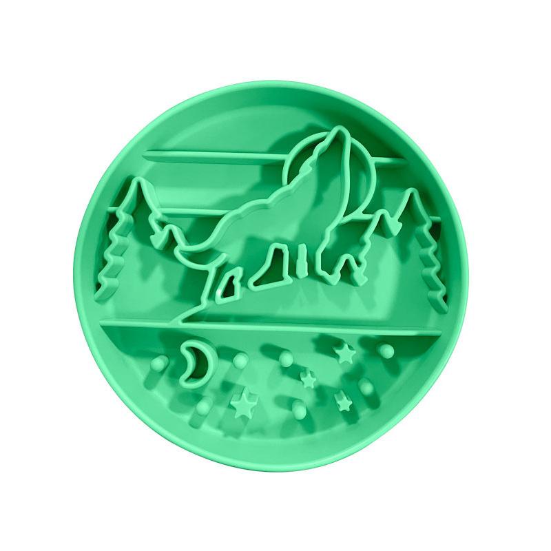 Silicone Lick Mat Slow Feeder Bowl Round Dog Licking Plate Non-Slip Slow Eating Pad For Dogs Puppies Home Mealtime Treat Gift