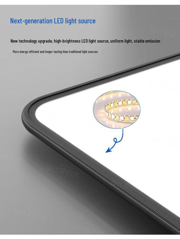 Ultra-Thin Minimalist High-Brightness Modern Ceiling Light Set with Anti-Blue Light for Bedroom and Guest Room
