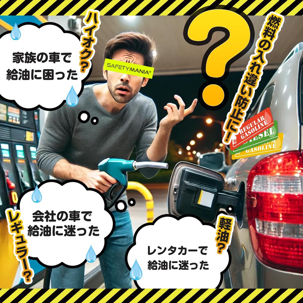 Gas Inlet Gasoline Stickers, Regular, High-Occ., Diesel, Diesel, Kerosene, Resistant, Strong Adhesive, Fuel Marking, Set of 2 (Regular, English)