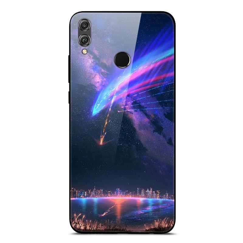 Tempered Glass Case For Huawei Honor 8X Case Phone Cover Bumper on Honor 8X JSN-L21 8 X Honor8X Case Hard Back Cover Cute Fundas