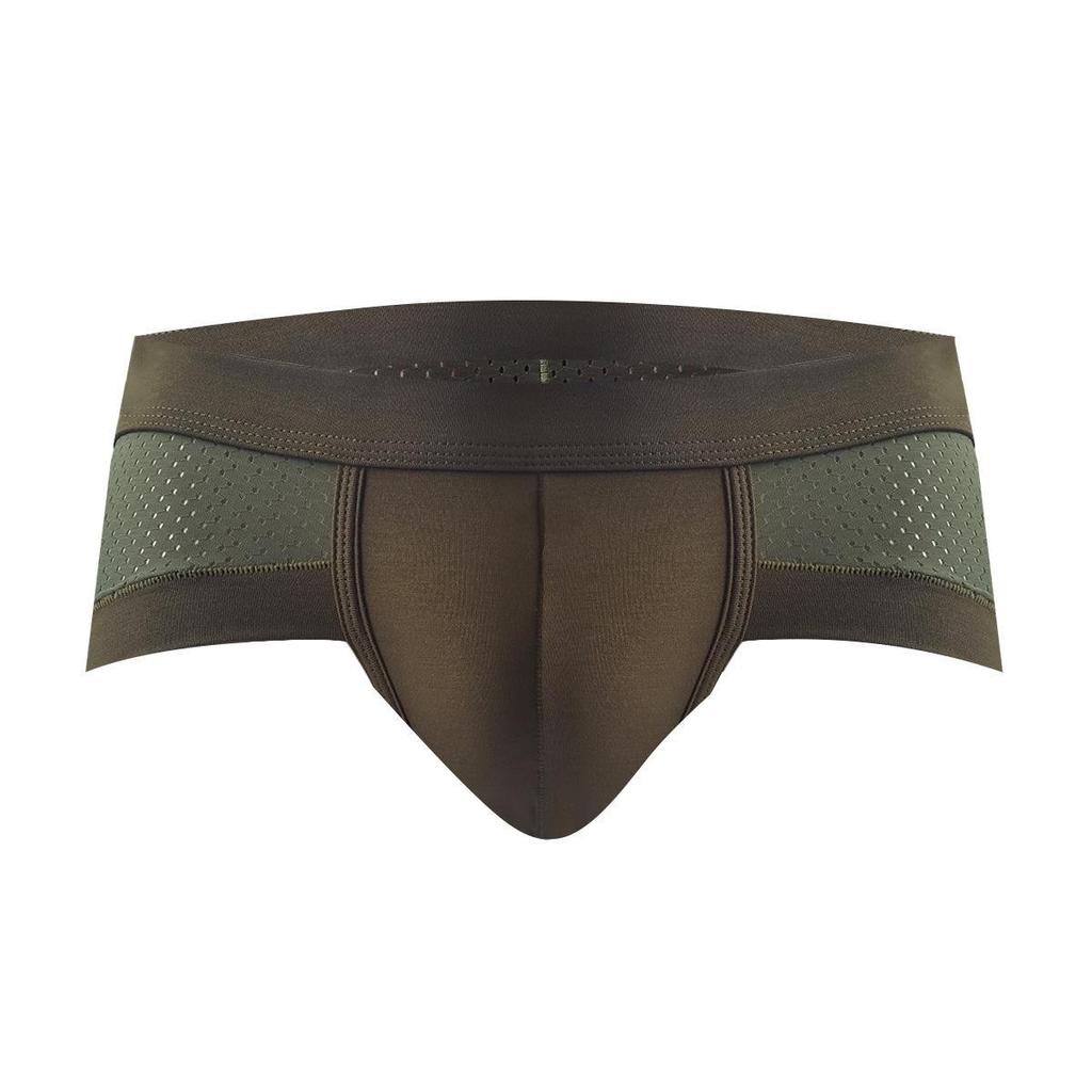 Men's Low-Rise Sexy Breathable Modal Mesh Briefs - Red, Large Size