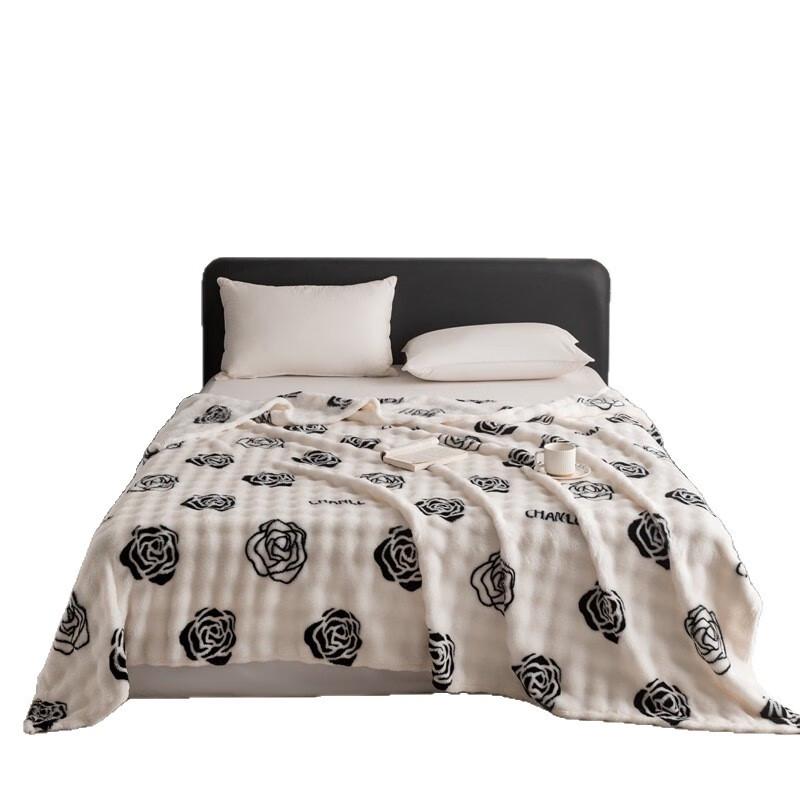 LISM Faux Rabbit Fur Plush Blanket