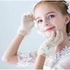 1 Pair Lace Girls' Formal Gloves Comfortable Nylon Fabric Mittens for Wedding Dresses and Special Occasions White/Black