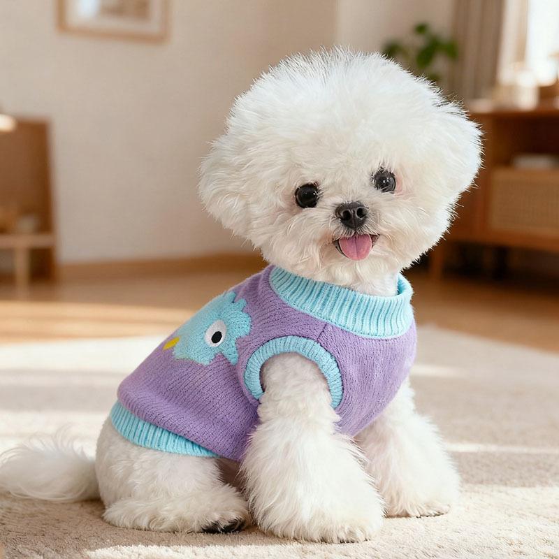 Dog Knitted Sweater Teddy Bichon Pomeranian Schnauzer Small Dog Pet Clothes Autumn And Winter Clothing Autumn Warm