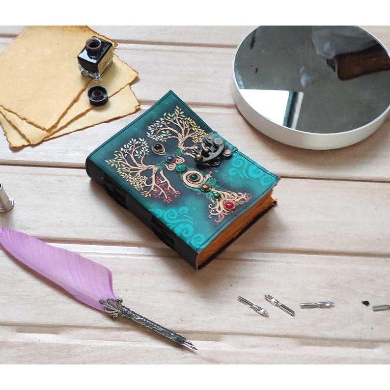 Mother of Earth - Seven Stone - Blank Spell - Book of Shadows - Handmade Grimoire Journal - Junk Journal - Tree of Life Journal