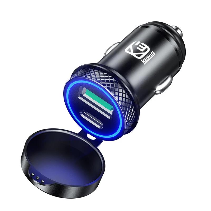 Upgraded 60W USB C Car Charger Quick Charge 3.0 PD USB FCP SCP for IPhone Xiaomi Samsung Fast Charging Car Phone Charger
