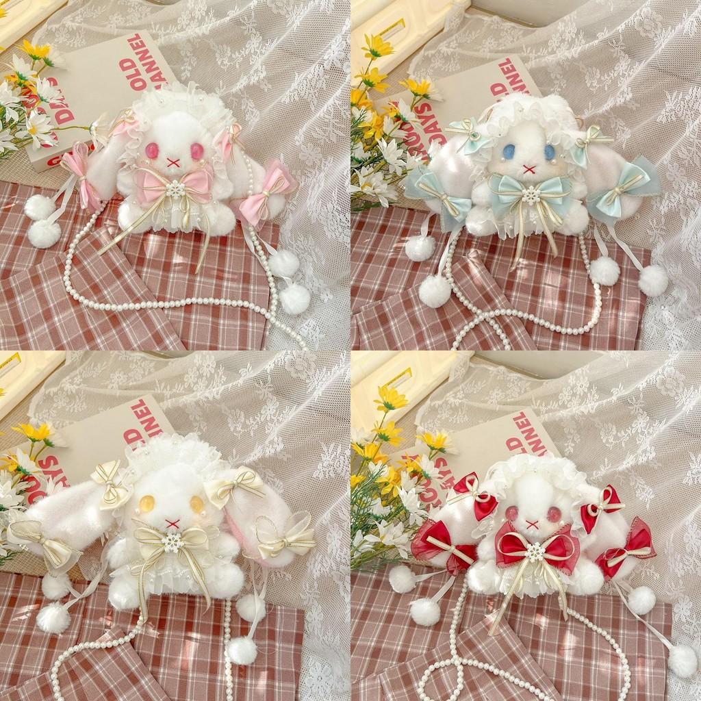 Butterfly Lolita Rabbit Details Student Plush Bag Handheld And Shoulder Strap