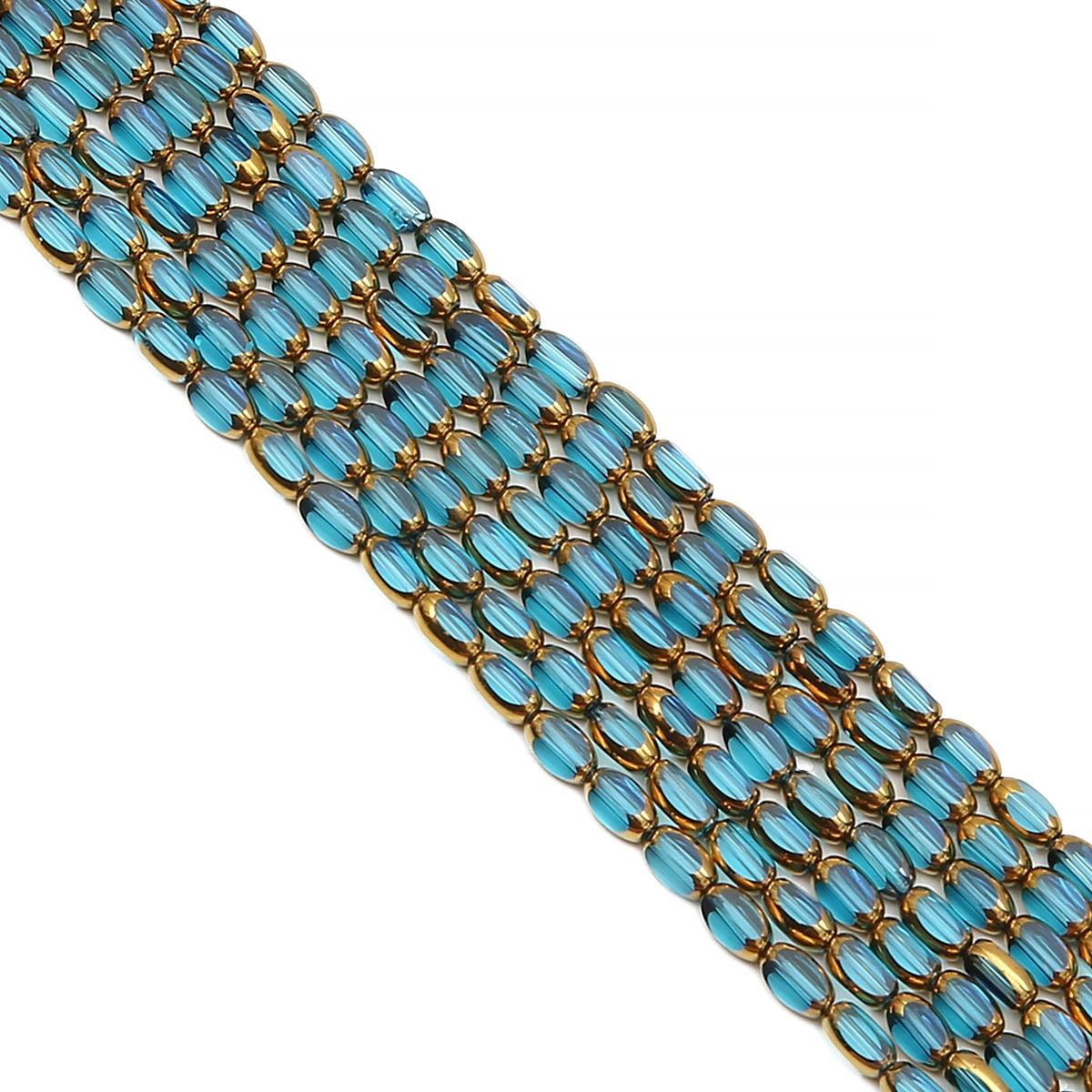 

25-50 шт. хрустальные стеклянные бусины с золотой каймой, свободные бусины-разделители для изготовления браслетов, ожерелья, ювелирных изделий своими руками 3x5mm 50pcs