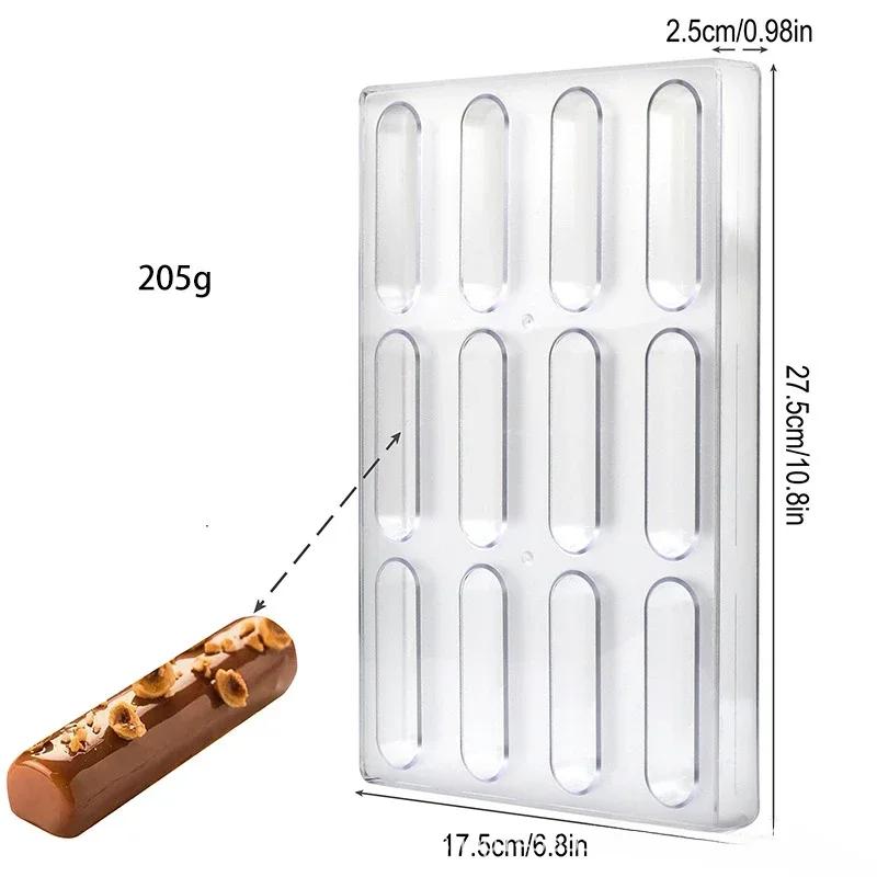Dubai Chocolate Bar Mold Polycarbonate For Professional Candy Bakery Baking Kitchen Pastry Bakery Confectionery Utensil Tools
