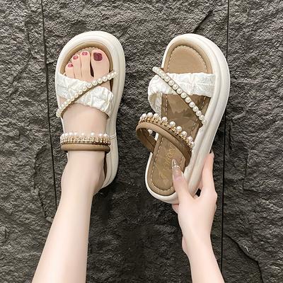National Style Two-wearing Slippers Women's 2025 New Summer Thick-soled Non-slip Outer Wear Sandals Soft-soled with Skirts Roman Sandals