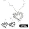 Lightweight Alloy Earhook/Necklace Featuring Centipede and Heart Motifs for Sensitive Skin Comfortable Long Wear Jewelry