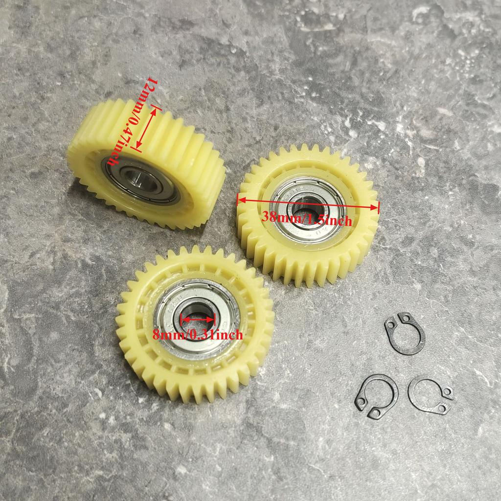 3 Stück 36T E-Bike Motorzahnrad 38x12mm Nylonzahnräder Hochfeste Planetenmotorzahnräder mit 8mm Lager-Radnaben für Elektrofahrrad